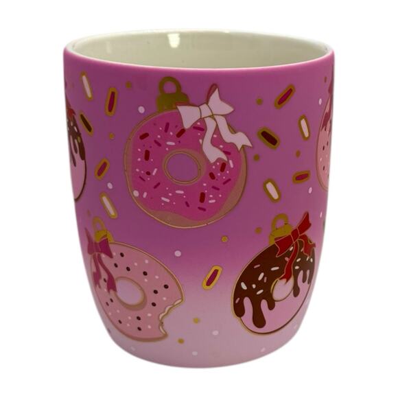 Peppermint & Pine Pink Donuts Soft Touch Coffee Cocoa Mug EUC Gift Fast Ship - Picture 2 of 8